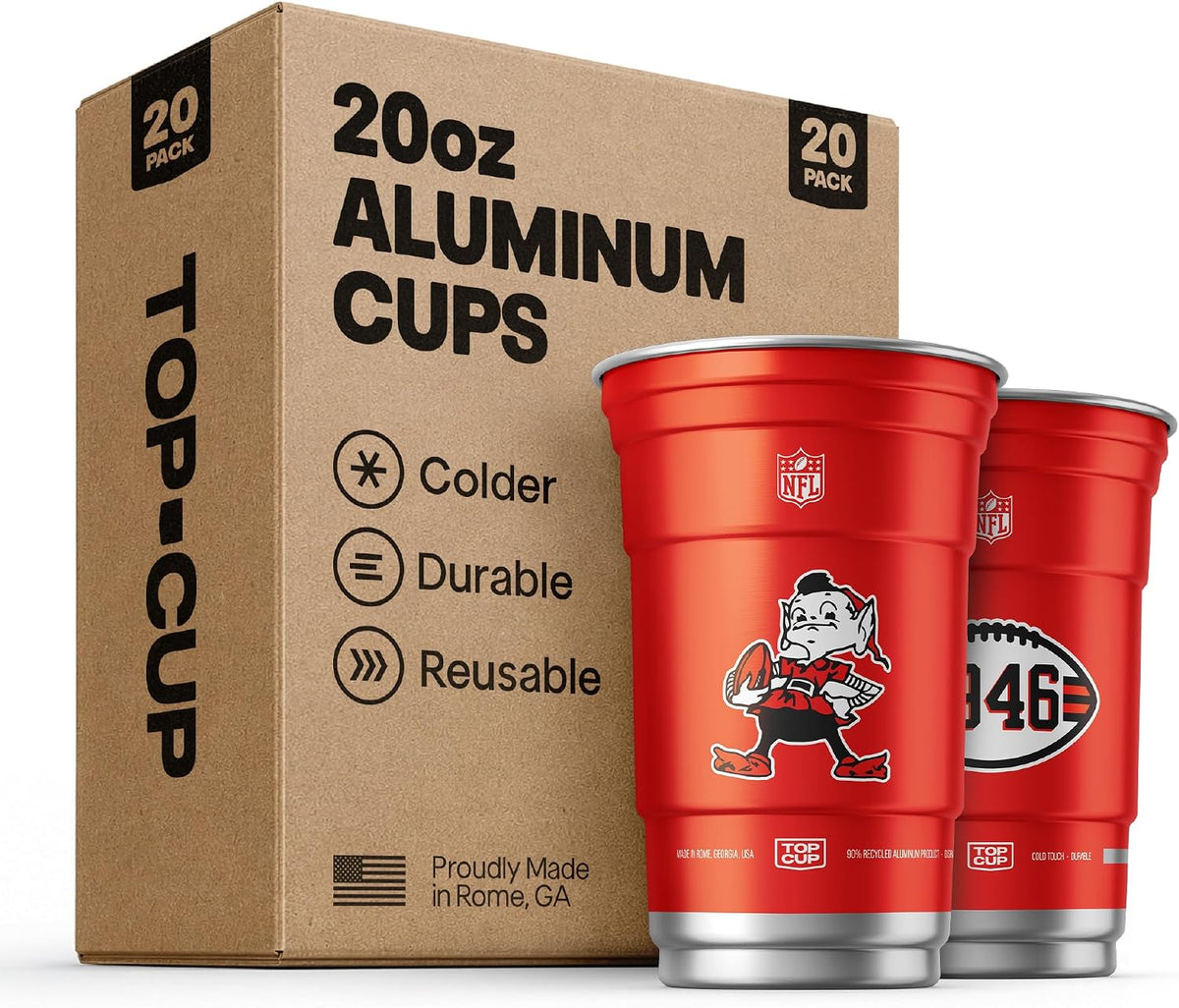 Top Cup Kansas City Chiefs Aluminum Party Cups, 20oz, 20 Count