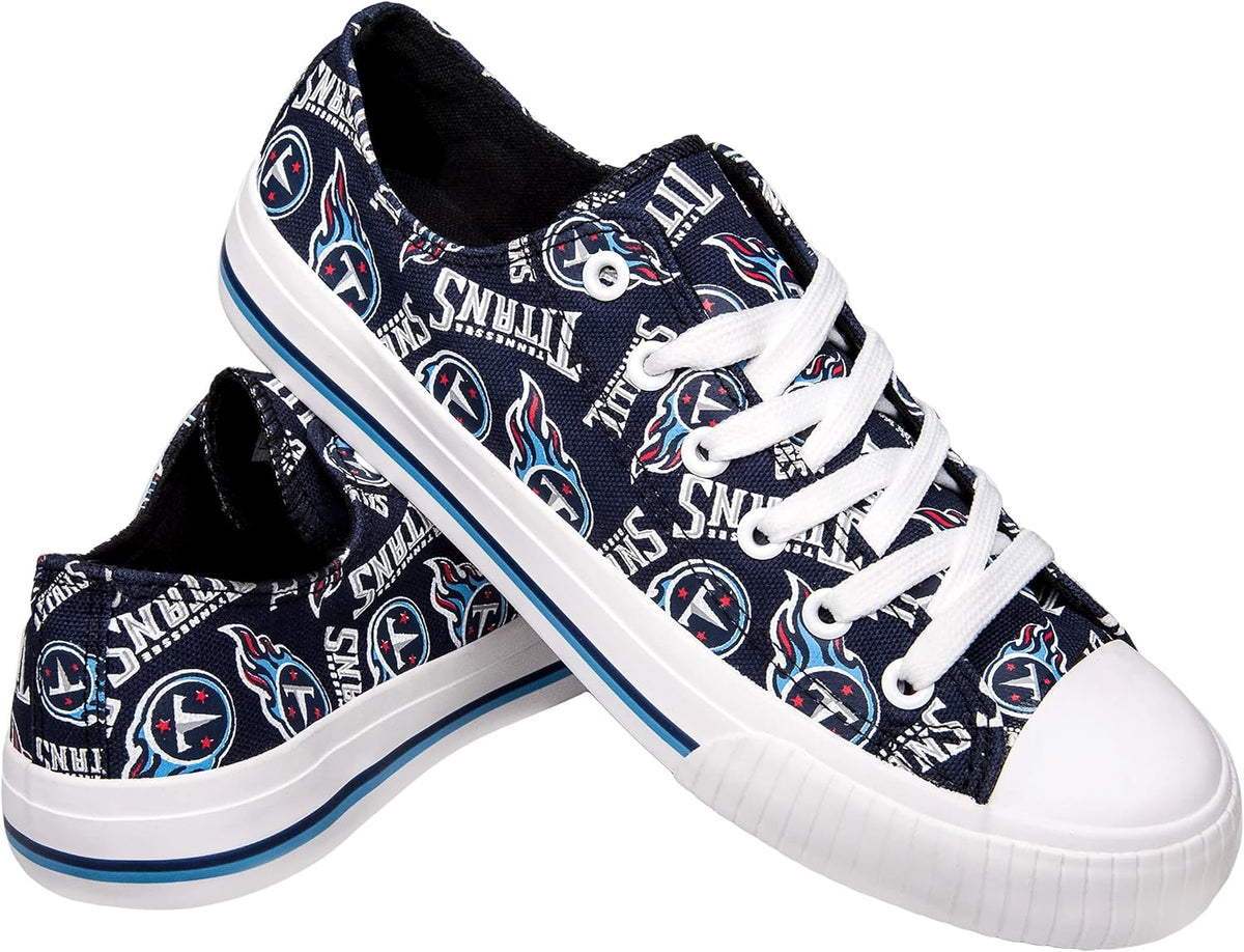 FOCO Womens  Team Logo Ladies Fashion Repeat Print Low Top Canvas Sneakers Shoes