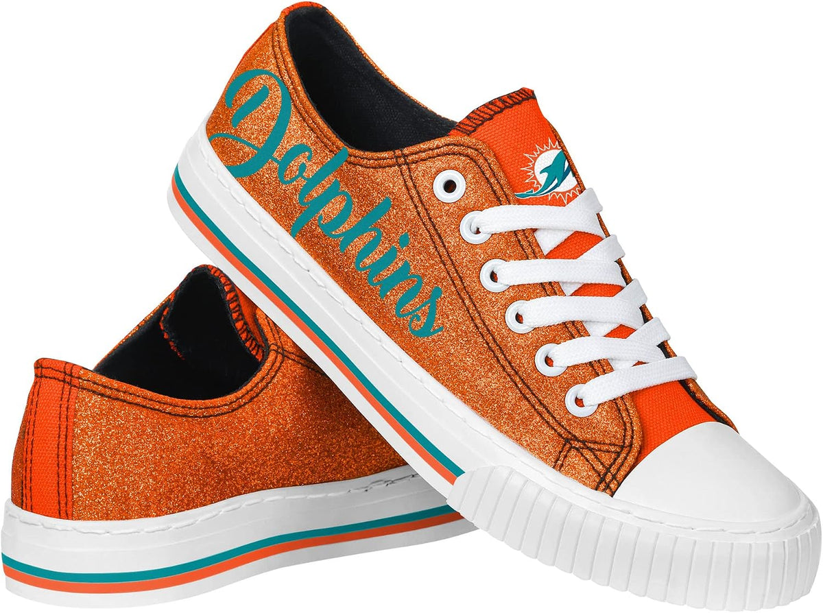 FOCO Womens Team Logo Ladies Fashion Color Glitter Low Top Canvas Sneakers Shoes