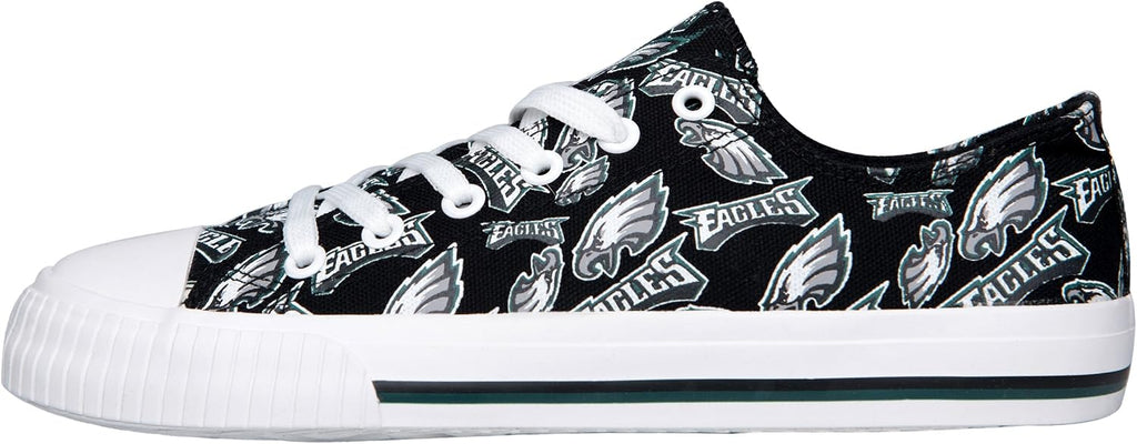 FOCO Womens  Team Logo Ladies Fashion Repeat Print Low Top Canvas Sneakers Shoes