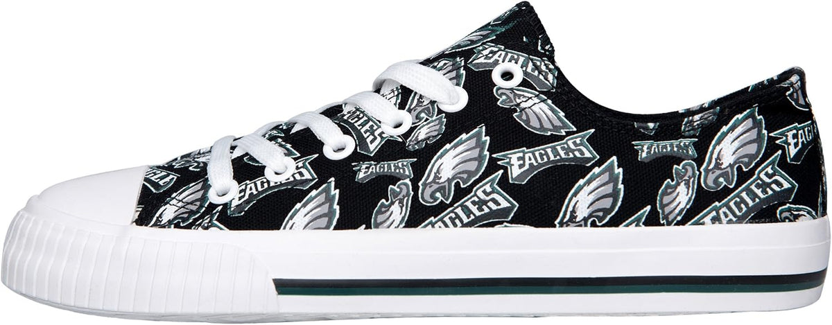 FOCO Womens  Team Logo Ladies Fashion Repeat Print Low Top Canvas Sneakers Shoes