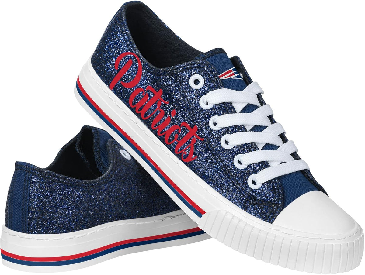 FOCO Womens Team Logo Ladies Fashion Color Glitter Low Top Canvas Sneakers Shoes