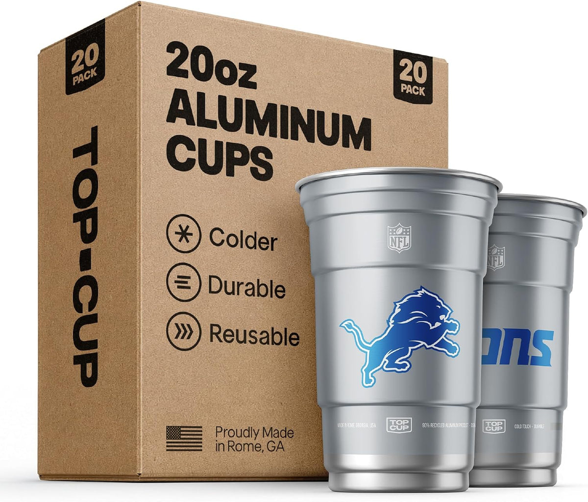 Top Cup Kansas City Chiefs Aluminum Party Cups, 20oz, 20 Count