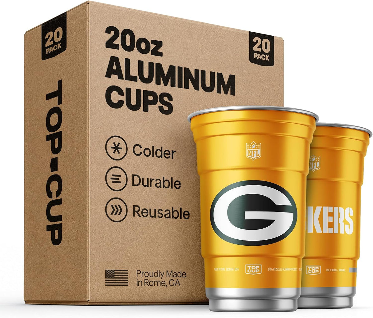 Top Cup Philadelphia Eagles Aluminum Party Cups, 20oz, 20 Count