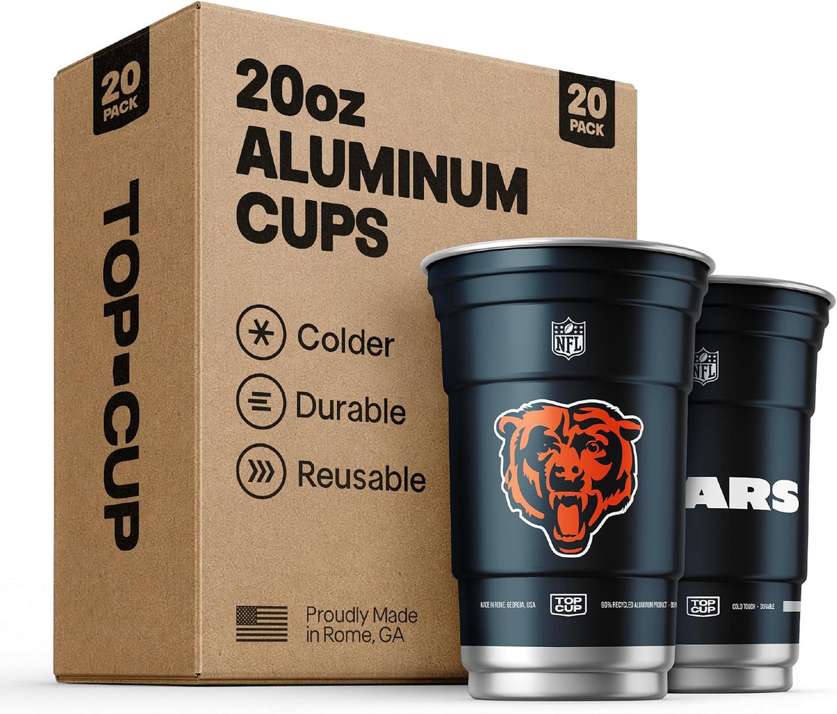 Top Cup Philadelphia Eagles Aluminum Party Cups, 20oz, 20 Count