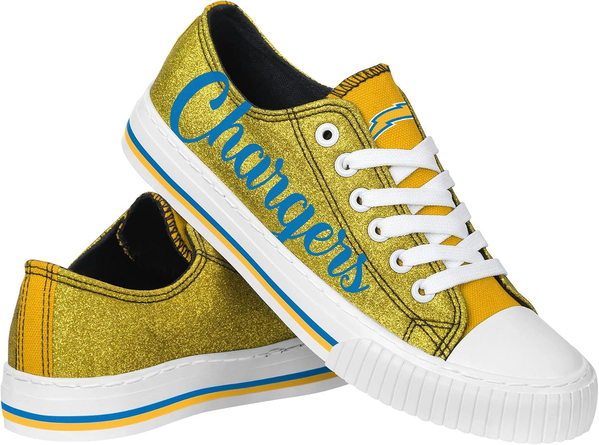 FOCO Womens Team Logo Ladies Fashion Color Glitter Low Top Canvas Sneakers Shoes
