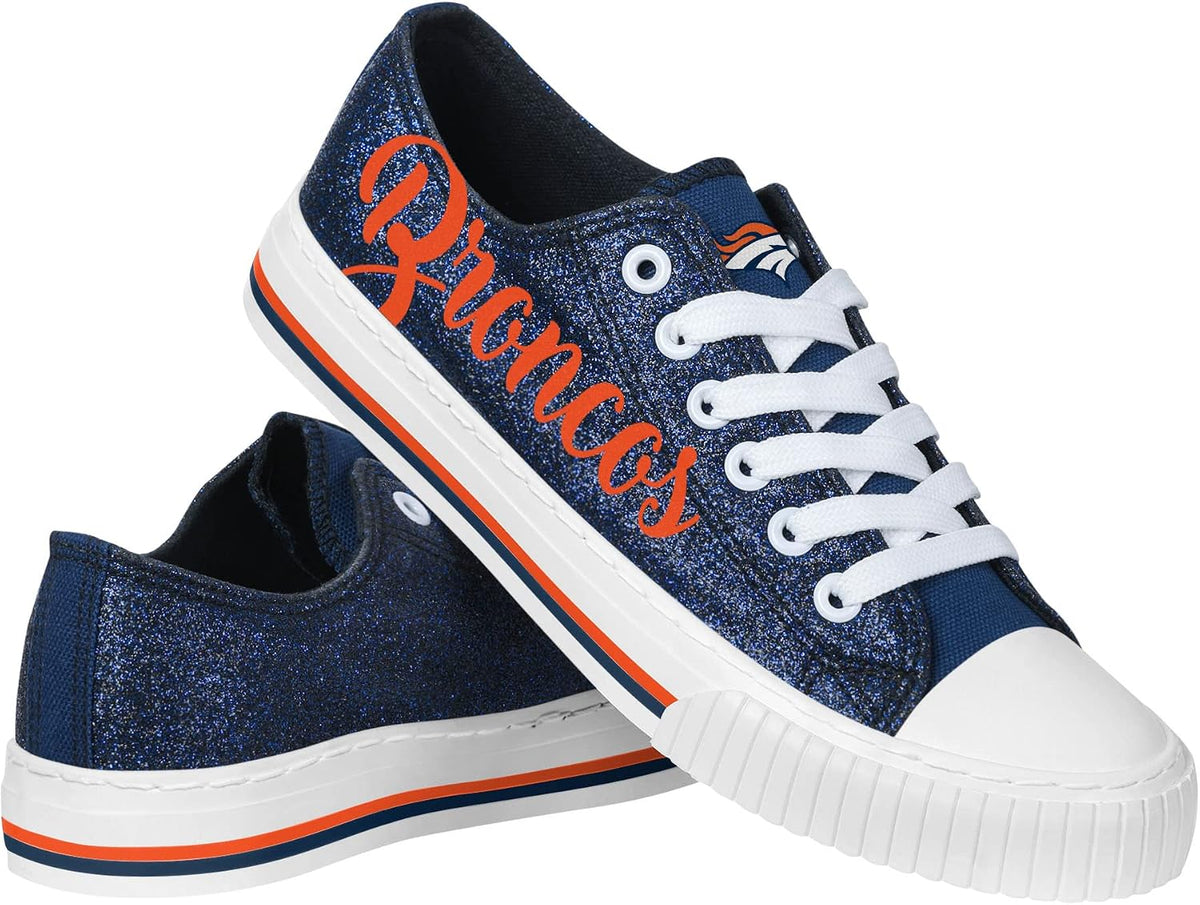 FOCO Womens Team Logo Ladies Fashion Color Glitter Low Top Canvas Sneakers Shoes