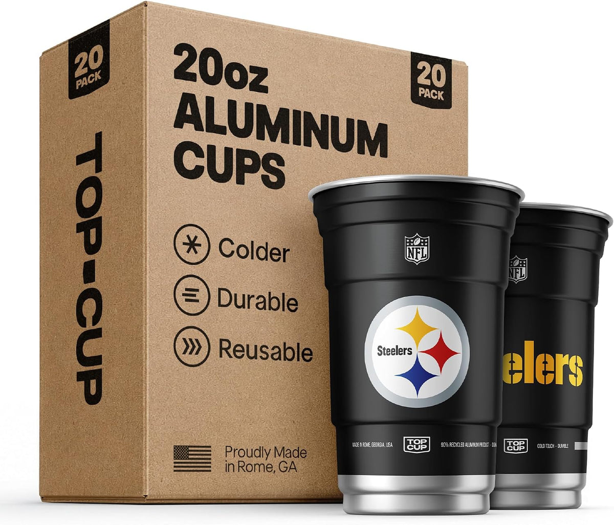 Top Cup Kansas City Chiefs Aluminum Party Cups, 20oz, 20 Count
