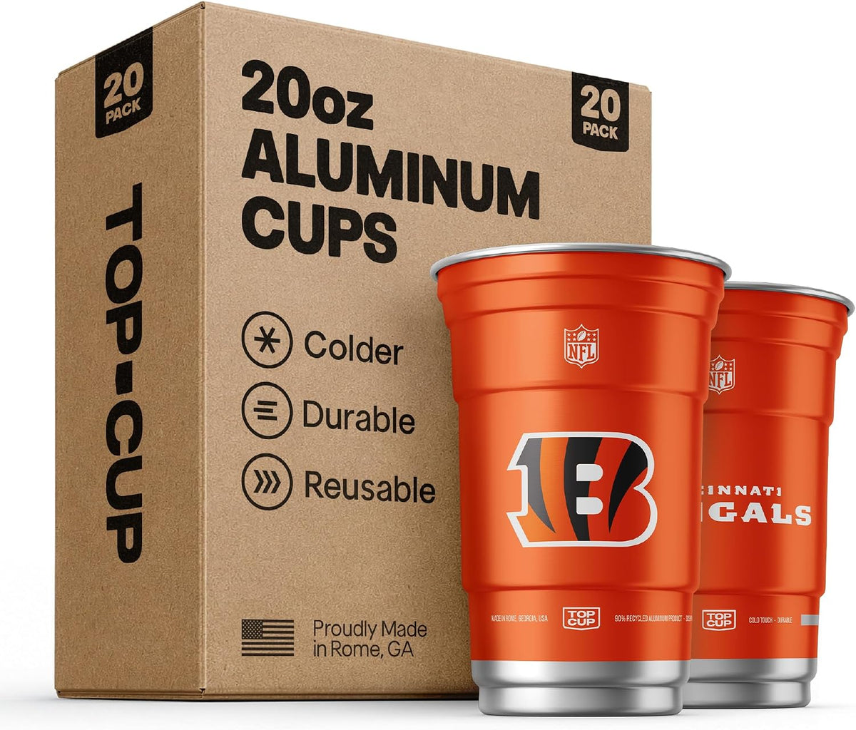 Top Cup Philadelphia Eagles Aluminum Party Cups, 20oz, 20 Count
