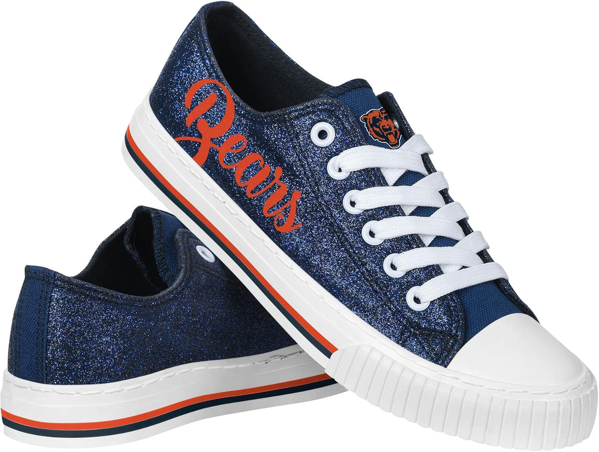 FOCO Womens Team Logo Ladies Fashion Color Glitter Low Top Canvas Sneakers Shoes