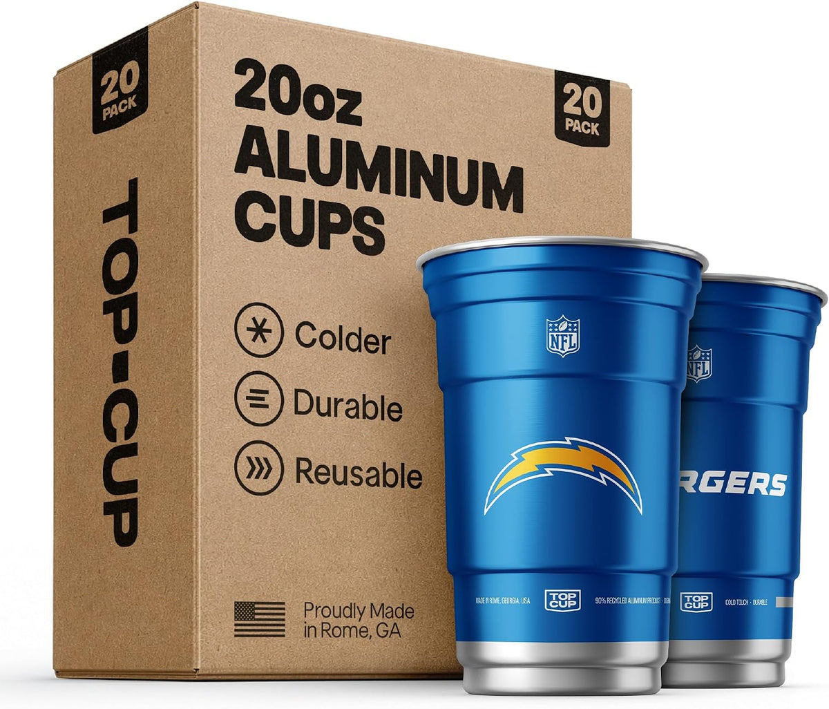 Top Cup Kansas City Chiefs Aluminum Party Cups, 20oz, 20 Count