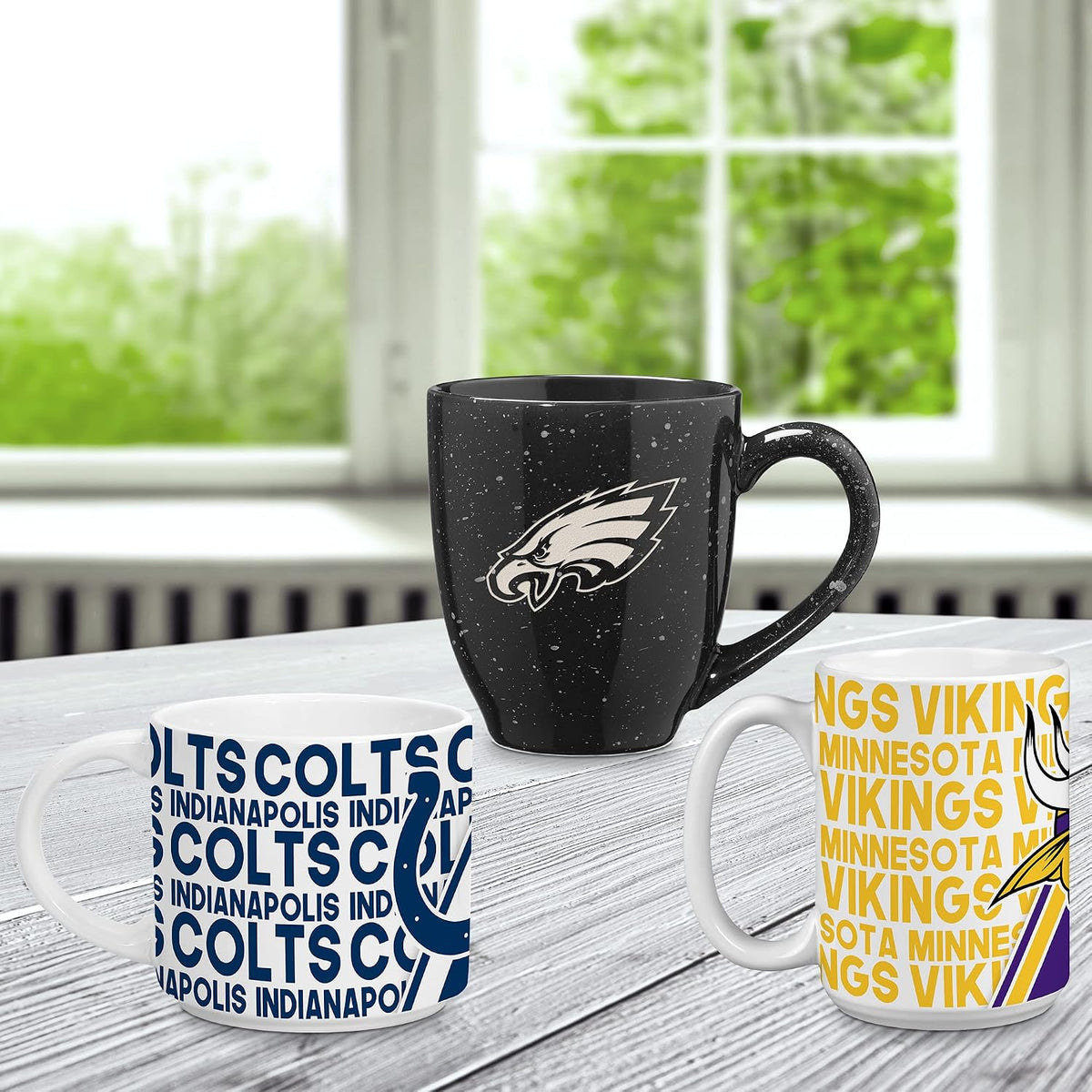 Rico Industries Football 16 oz Team Color Laser Engraved Speckled Ceramic Coffee Mug
