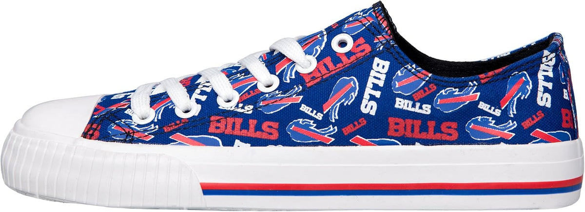 FOCO Womens  Team Logo Ladies Fashion Repeat Print Low Top Canvas Sneakers Shoes