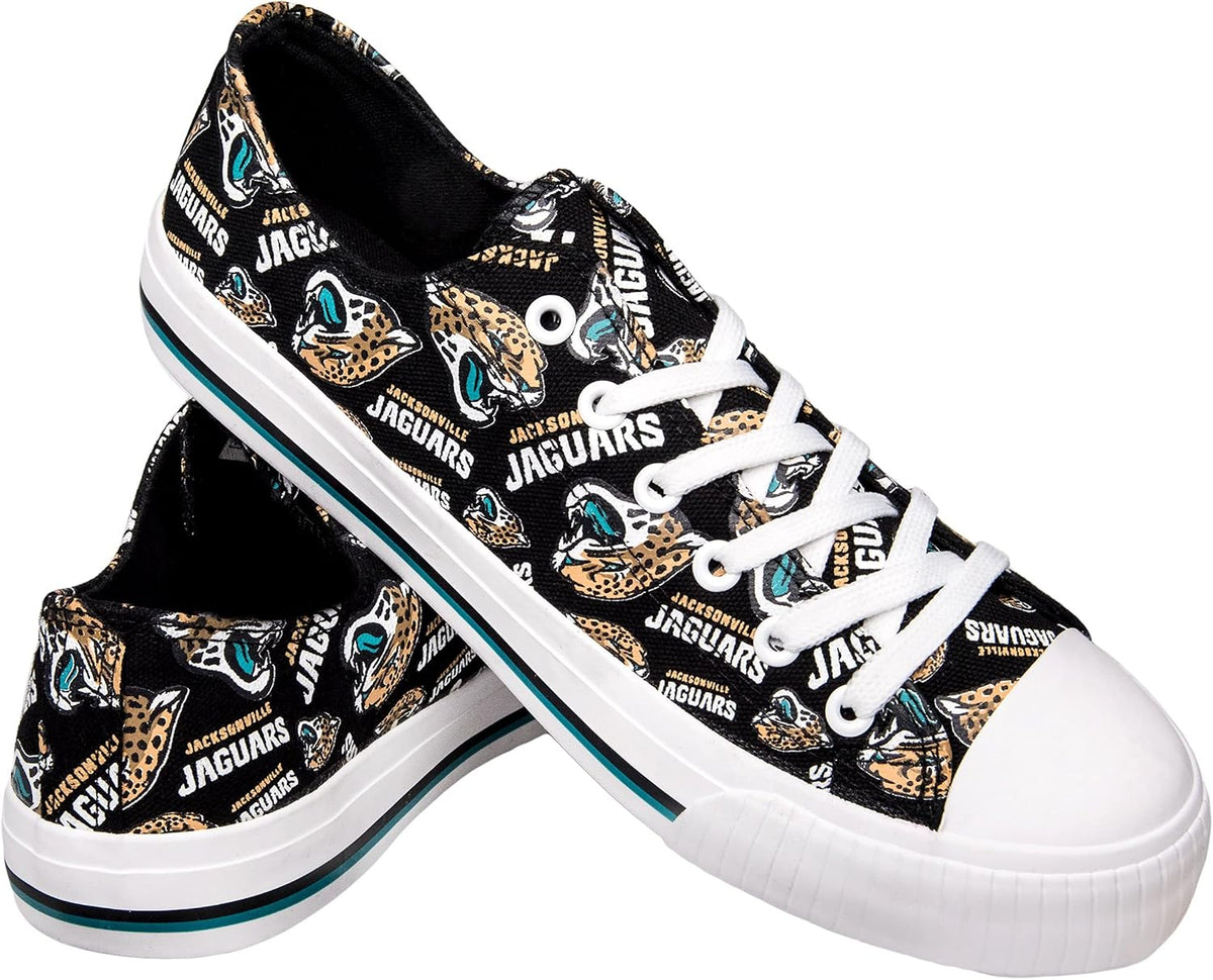 FOCO Womens  Team Logo Ladies Fashion Repeat Print Low Top Canvas Sneakers Shoes