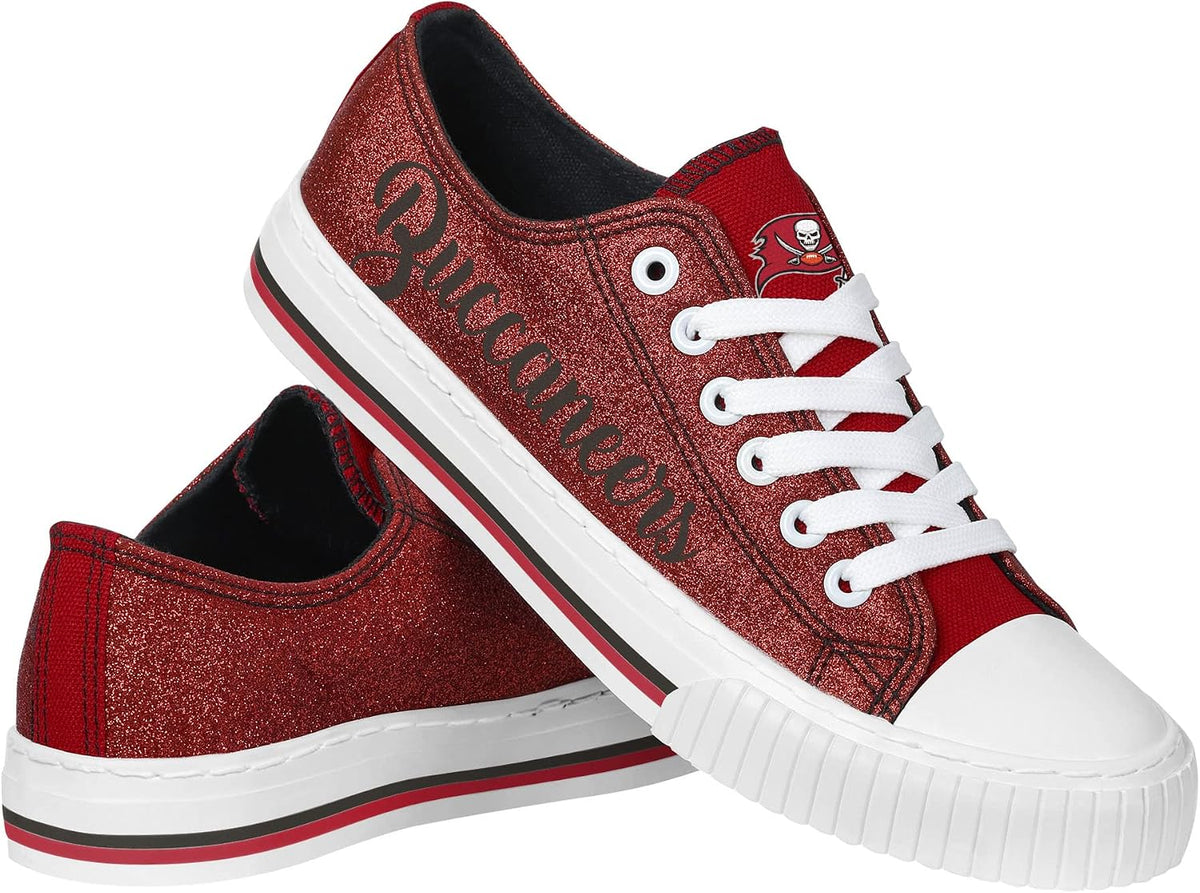 FOCO Womens Team Logo Ladies Fashion Color Glitter Low Top Canvas Sneakers Shoes