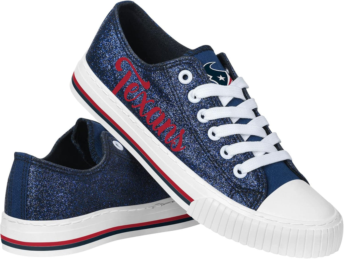 FOCO Womens Team Logo Ladies Fashion Color Glitter Low Top Canvas Sneakers Shoes